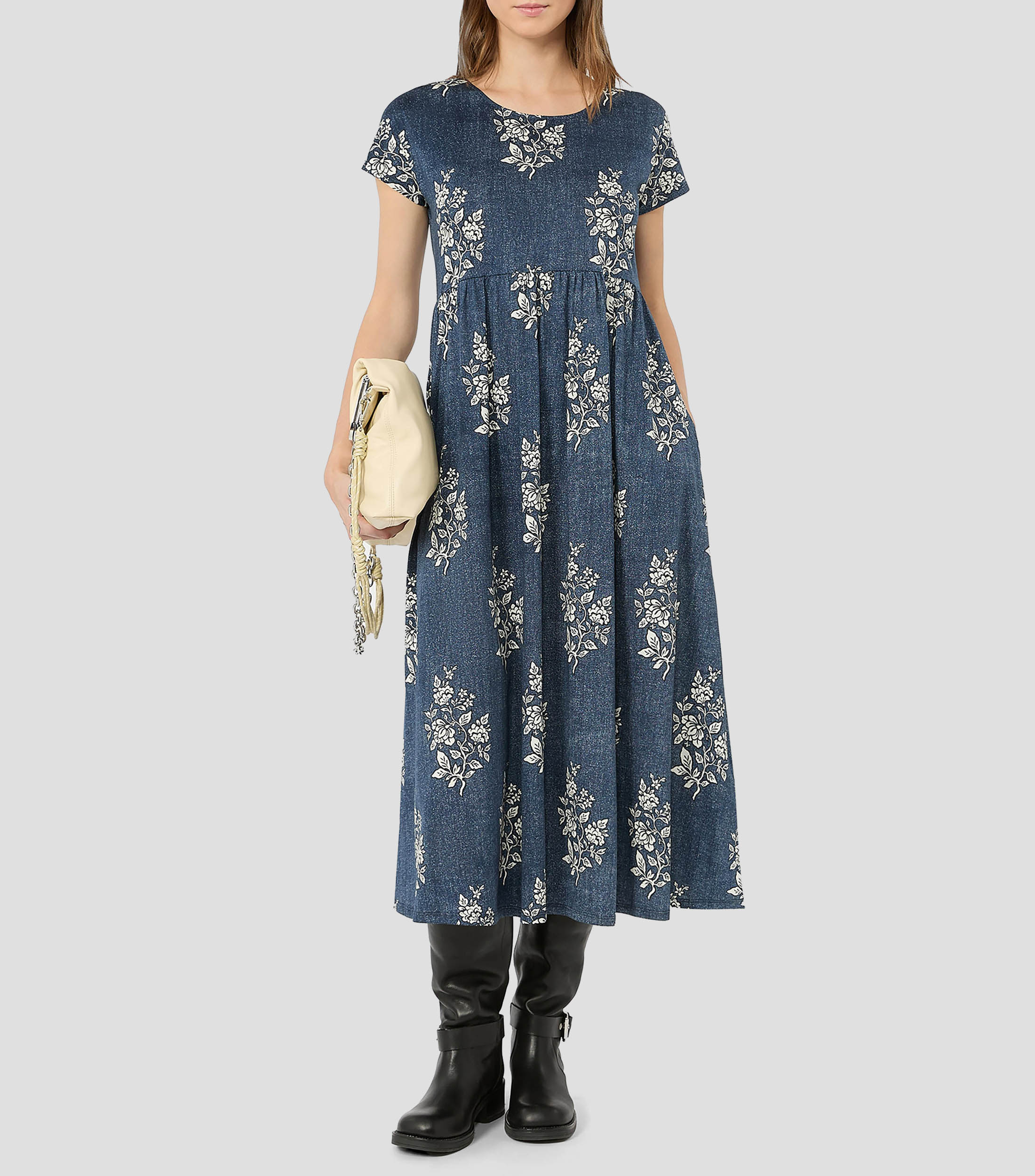 Vestido largo estampado Mujer